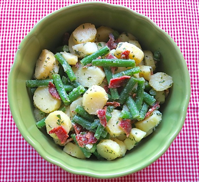 Potato Salad with Green Beans & Bacon Serving Bowl