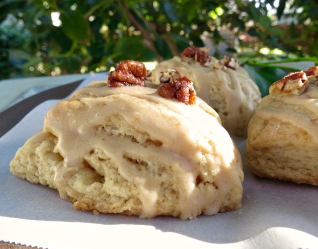 Maple Tea Scones with Candied Pecans