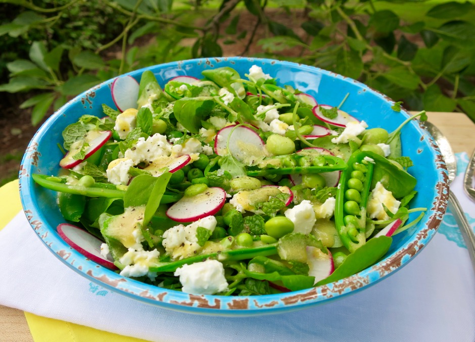 Pea Salad with Feta, Mint & Lemon-Dijon Dressing