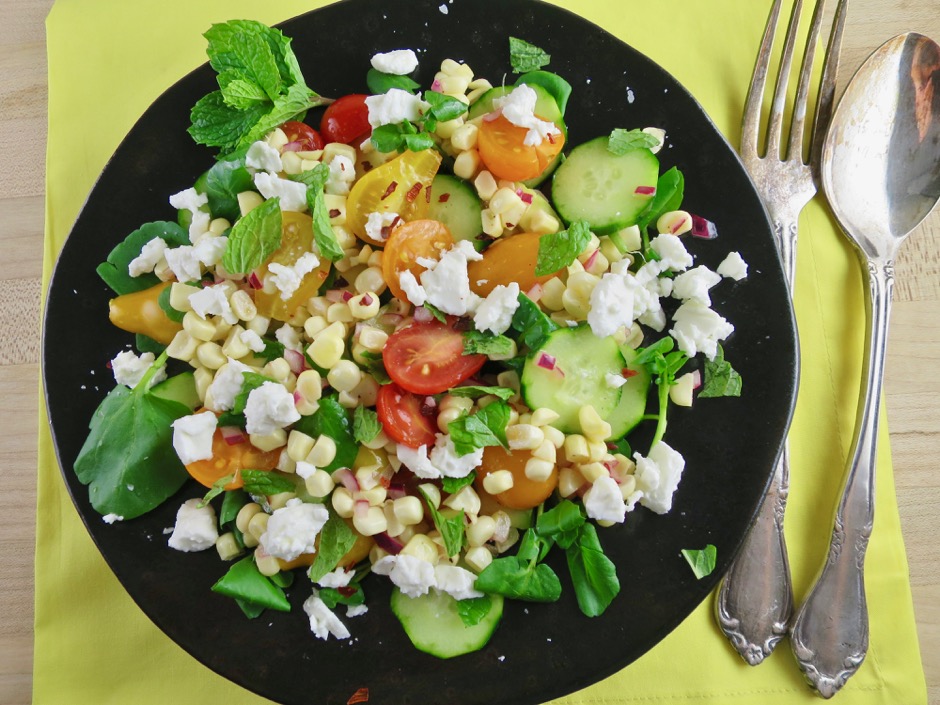 Corn, Cucumber, Avocado & Mint Salad