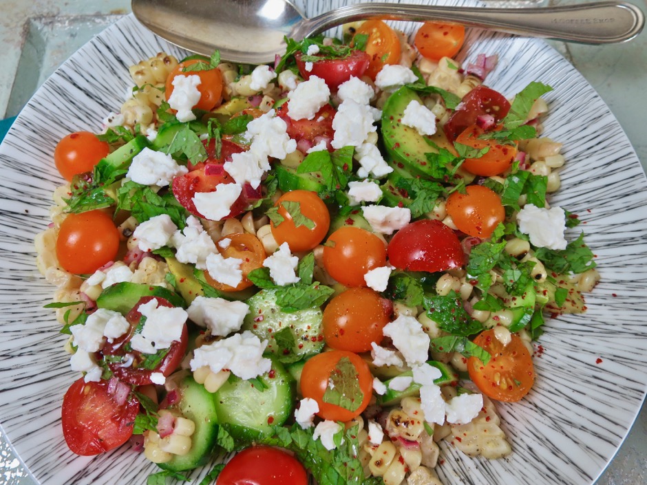 Corn, Cucumber, Avocado & Mint Salad