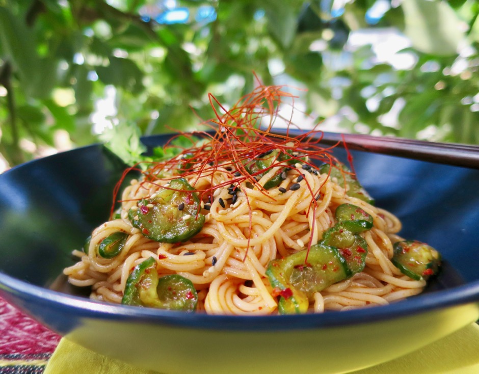 Chilled Somen with Spicy Cucumbers