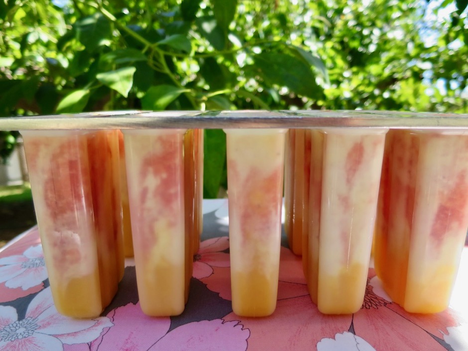 Mango Strawberry Vanilla Ice Cream Popsicles