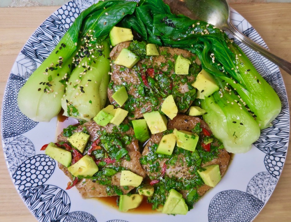 Pan-Seared Tuna with Avocado, Soy, Ginger & Lime