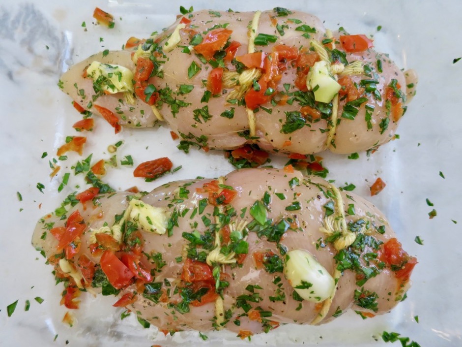 Stuffed Chicken Breasts with Peppadew Peppers, Cheese and Herbs