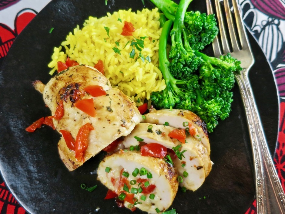 Stuffed Chicken Breasts with Peppadew Peppers, Cheese and Herbs