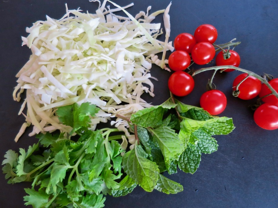 Cabbage, Tomatoes, Mint & Cilantro