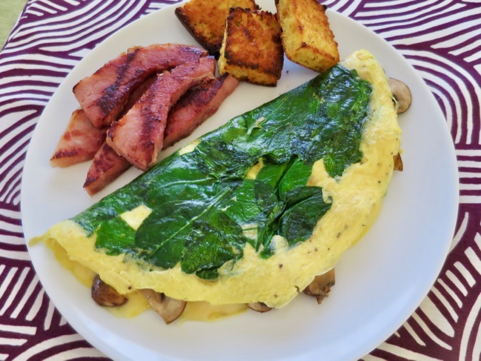 Spinach, Mushroom & Cheese Omelet