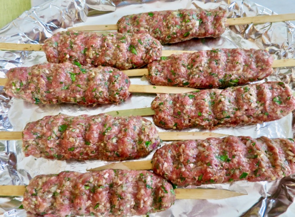 Kofta Meat Mixture on Skewers