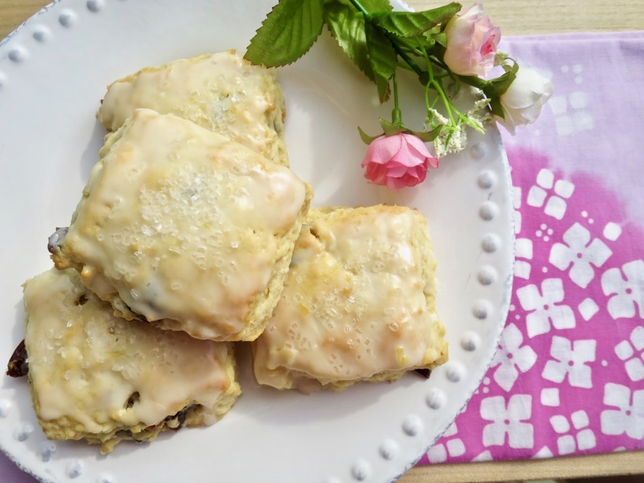 Tart Cherry Cream Cheese Scones