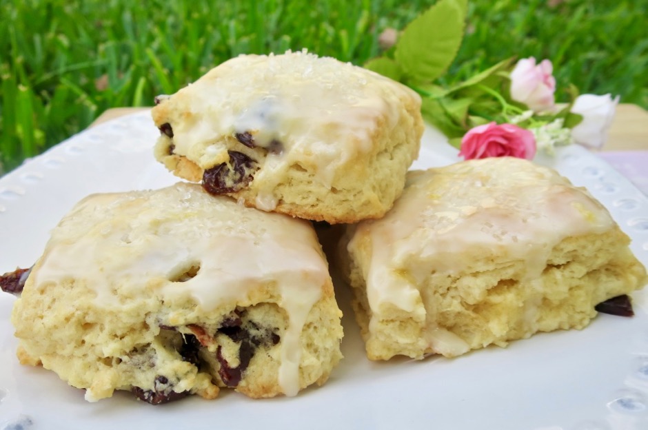 Tart Cherry Cream Cheese Scones