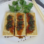 Korean-Style Fried Tofu with Green Onion Sauce