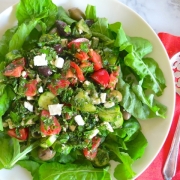 Arugula Herb Salad with Feta & Olives