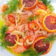 Slow-Roasted Salmon with Blood Oranges, Lemon, Fennel & Dill