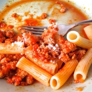Rigatoni with Spicy Calabrese-Style Pork Ragu