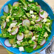 Pea Salad with Feta, Mint & Lemon-Dijon Dressing