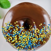Baked Sour Cream Donuts with Chocolate Frosting