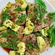 Pan-Seared Tuna with Avocado, Soy, Ginger & Lime