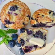 Crisp Sugar Topped Blueberry Muffins