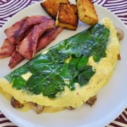 Spinach, Mushroom & Cheese Omelet for Two