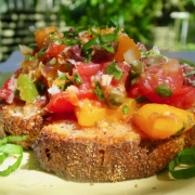 Summer Tomatoes on Capellini & Sourdough Bread