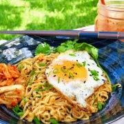 Cheesy Kimchi Noodles