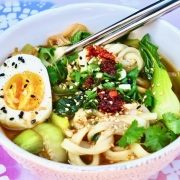 Kimchi Noodle Soup with Wilted Greens