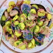 Tri-color Fingerling Potato Salad with Red Onions