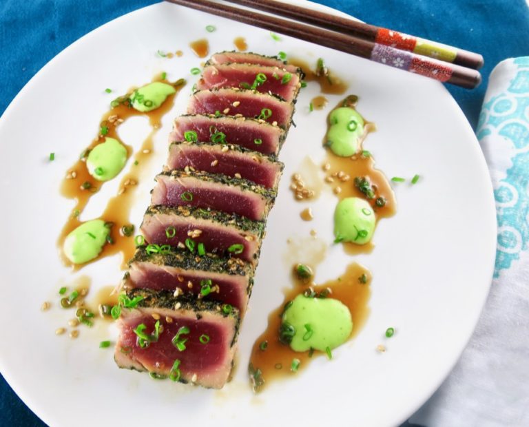 Furikake Ahi with Soy Vinaigrette - My Lilikoi Kitchen