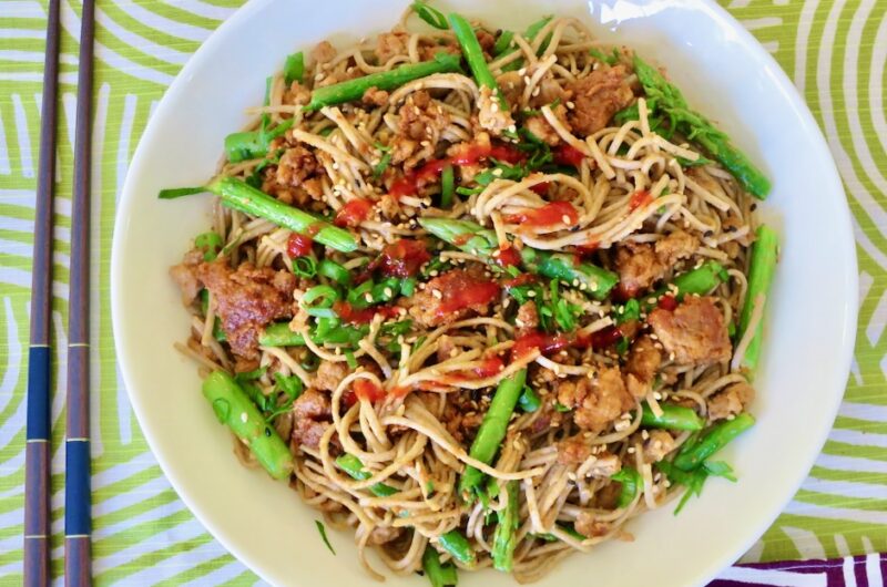 Pork and Asparagus Soba